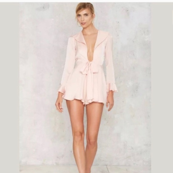 Pink satin Lioness romper - Picture 2 of 5